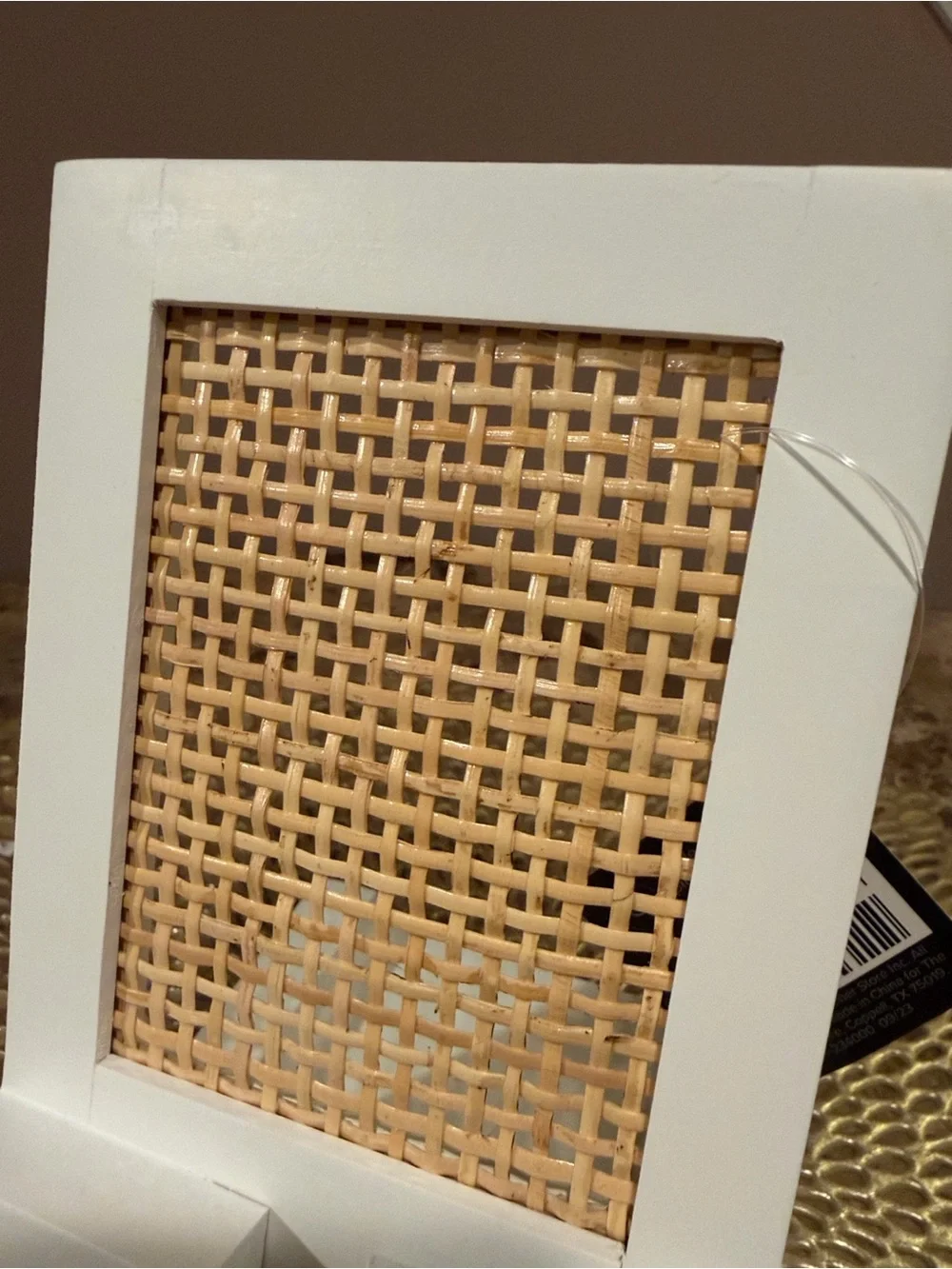 The Container Store Artisan White & Natural Rattan Phone and Tablet Stand
